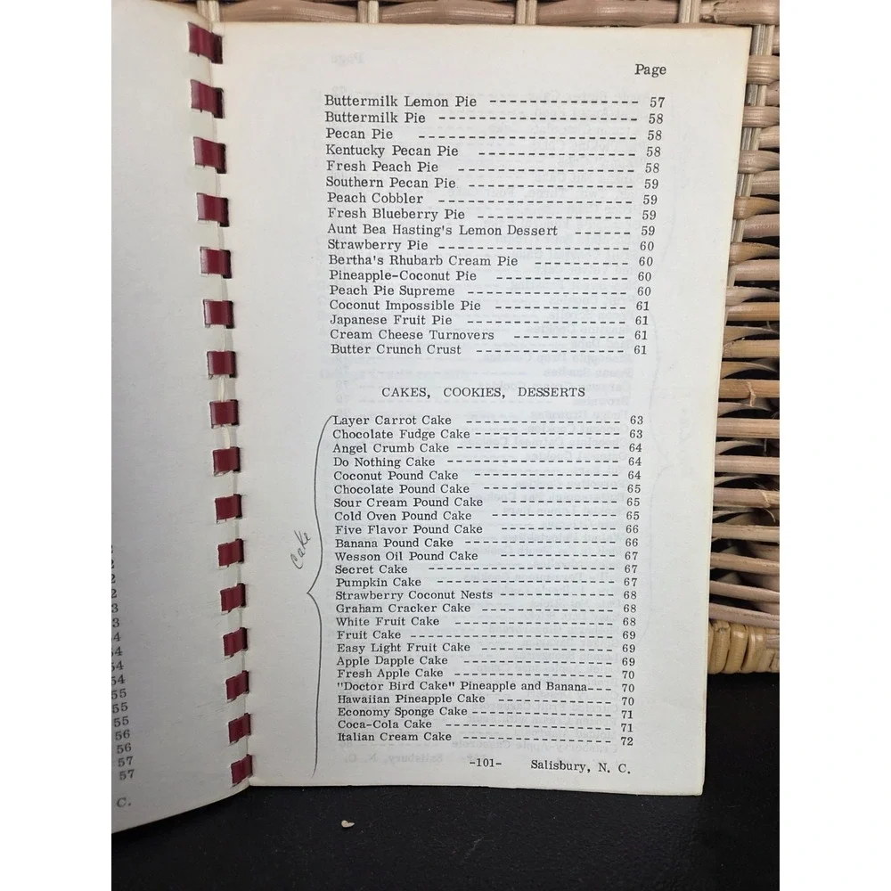 John Calvin Presbyterian Church Salisbury North Carolina Cookbook 1976‎